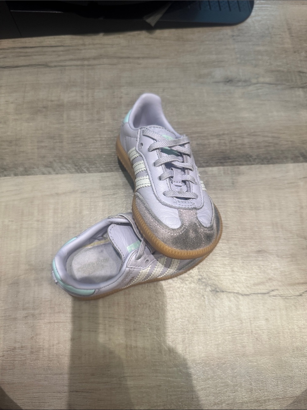Adidas samba Kids Lace-Up Sneakers in Lavender and Mint - Picture 2 of 7